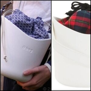 NEW! O BAG Plaid Drawstring Crossbody Bucket Purse.